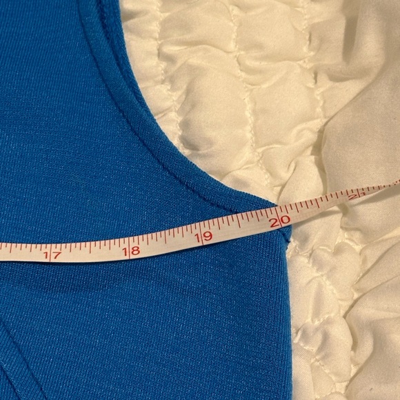 ST. JOHN cobalt blue wool blend sleeveless knit shift dress size 10 - Picture 11 of 14